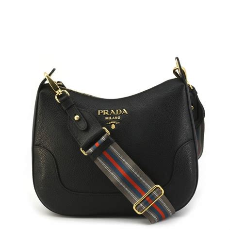 prada purse black two front zippers|Prada Vitello Phenix Black Leather Web Stripe Crossbody .